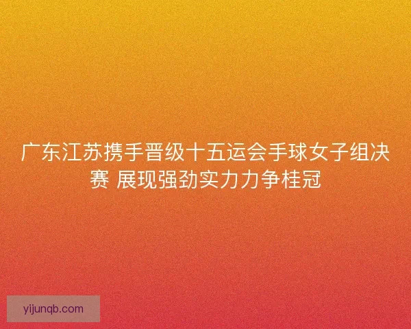 广东江苏携手晋级十五运会手球女子组决赛 展现强劲实力力争桂冠